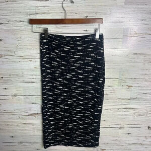 RVCA Midi Sweater Skirt black white stretchy size small